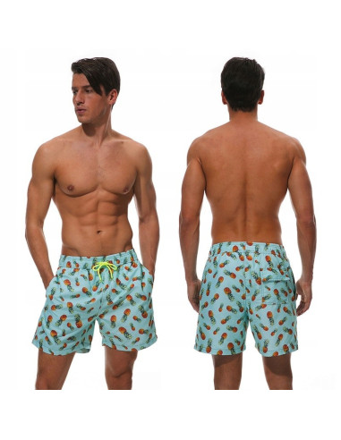 KĄPIELÓWKI MĘSKIE SZORTY SPODENKI MINI ANANASY