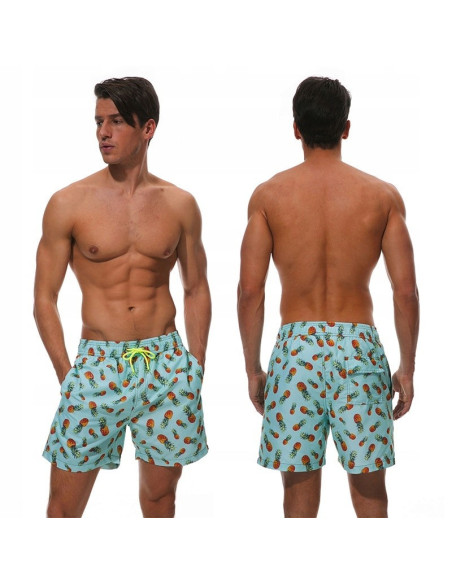 KĄPIELÓWKI MĘSKIE SZORTY SPODENKI MINI ANANASY