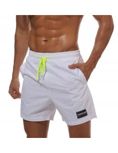 KĄPIELÓWKI MĘSKIE SZORTY SPODENKI BIAŁE