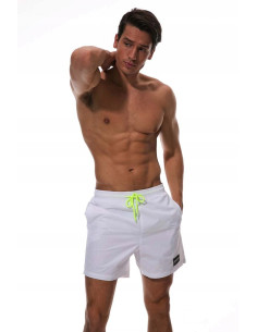 KĄPIELÓWKI MĘSKIE SZORTY SPODENKI BIAŁE 2
