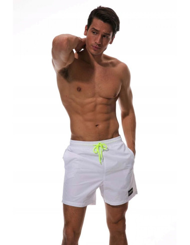 KĄPIELÓWKI MĘSKIE SZORTY SPODENKI BIAŁE