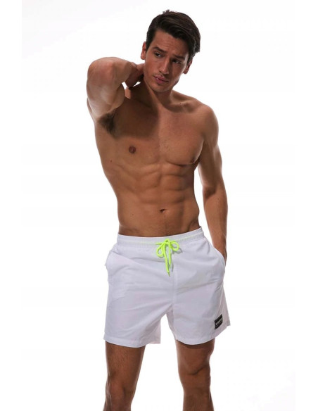 KĄPIELÓWKI MĘSKIE SZORTY SPODENKI BIAŁE