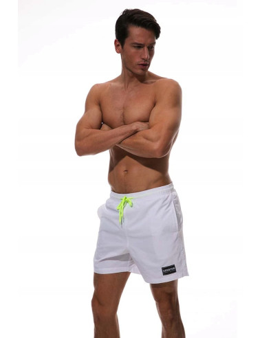 KĄPIELÓWKI MĘSKIE SZORTY SPODENKI BIAŁE