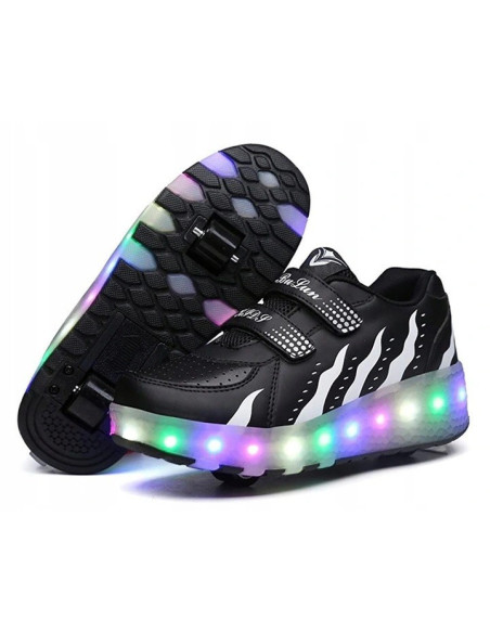 BUTOROLKI BUTY Z ROLKAMI 2 ROLKI NA RZEPY PŁOMIEŃ