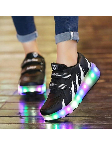 BUTOROLKI BUTY Z ROLKAMI 2 ROLKI NA RZEPY PŁOMIEŃ