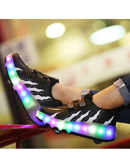 BUTOROLKI BUTY Z ROLKAMI 2 ROLKI NA RZEPY PŁOMIEŃ