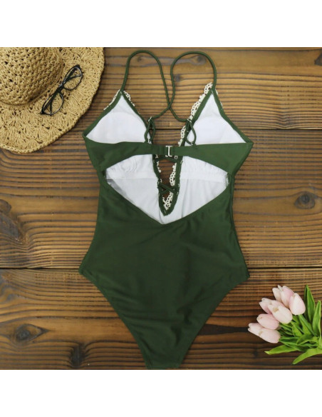 STRÓJ KOSTIUM KĄPIELOWY MONOKINI KORONKA SEXY