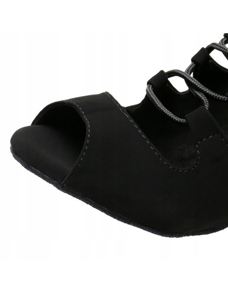 BUTY DO TAŃCA TANECZNE SZNUROWANE CZARNE 8,5cm