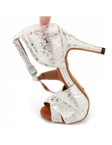 BUTY DO TAŃCA NA ŚLUB ŚLUBNE JAK WĄŻ OBCAS 8,5cm