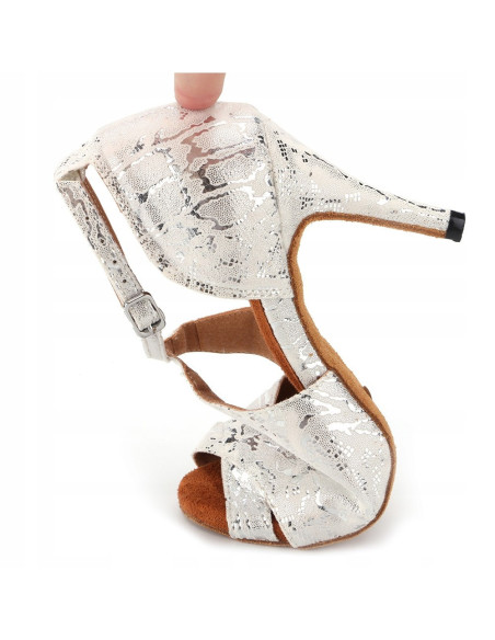 BUTY DO TAŃCA NA ŚLUB ŚLUBNE JAK WĄŻ OBCAS 8,5cm