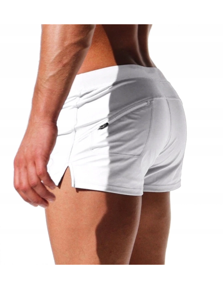 KĄPIELÓWKI SZORTY KĄPIELOWE BOKSERKI BIAŁE