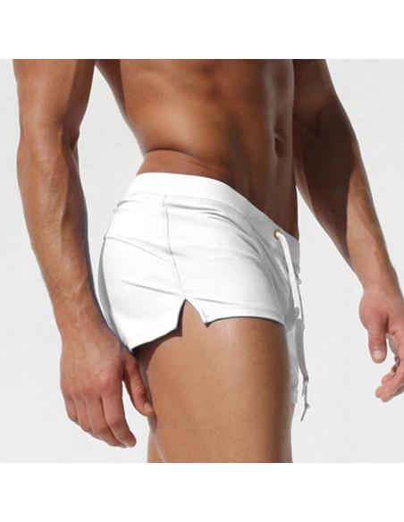 KĄPIELÓWKI SZORTY KĄPIELOWE BOKSERKI BIAŁE