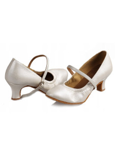 BUTY DO TAŃCA TANECZNE STANDARDU ECRU BEŻOWE 5cm