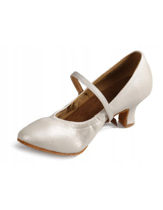 BUTY DO TAŃCA TANECZNE STANDARDU ECRU BEŻOWE 5cm 2