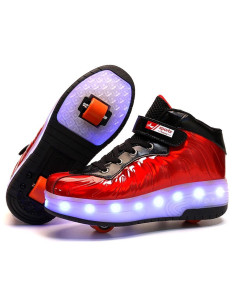 BUTOROLKI BUTY Z ROLKAMI ROLKI WROTKI LED CZERWONE