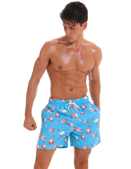 KĄPIELÓWKI MĘSKIE SZORTY SPODENKI FLAMINGI