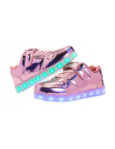 BUTY LED Z PODŚWIETLENIEM ŚWIECĄCE NA RZEP RÓŻOWE