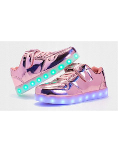 BUTY LED Z PODŚWIETLENIEM ŚWIECĄCE NA RZEP RÓŻOWE 2