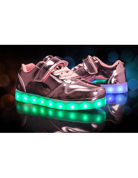 BUTY LED Z PODŚWIETLENIEM ŚWIECĄCE NA RZEP RÓŻOWE