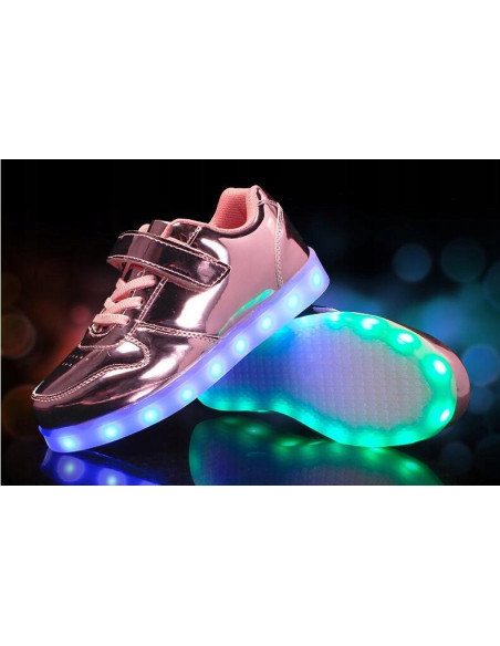BUTY LED Z PODŚWIETLENIEM ŚWIECĄCE NA RZEP RÓŻOWE