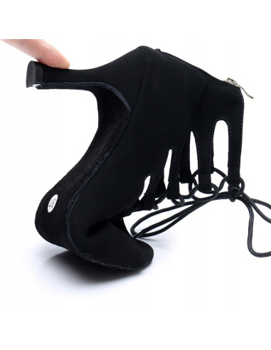 BUTY DO TAŃCA TANECZNE SZNUROWANE CZARNE 7,5cm