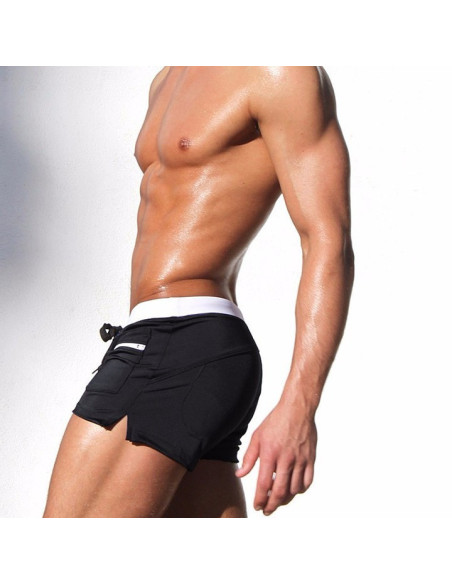 KĄPIELÓWKI MĘSKIE BOKSERKI SZORTY CZARNE