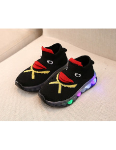 BUTY Z PODŚWIETLENIEM LED WCIĄGANE KACZORKI BLACK 2