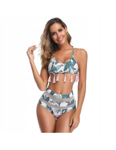 BIKINI STRÓJ KĄPIELOWY WYSOKI STAN FRĘDZELKI 2