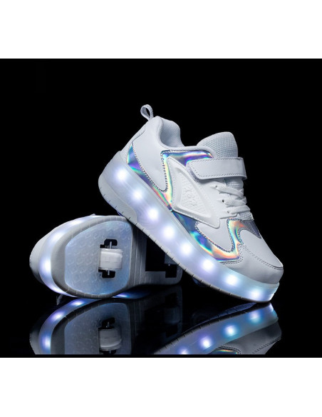 BUTOROLKI BUTY Z ROLKAMI ROLKI WROTKI BIAŁE HOLO