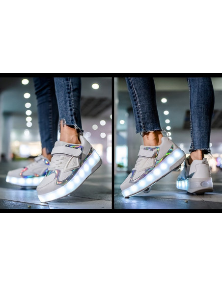 BUTOROLKI BUTY Z ROLKAMI ROLKI WROTKI BIAŁE HOLO