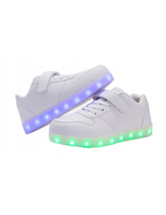 BUTY LED Z PODŚWIETLENIEM ŚWIECĄCE NA RZEP BIAŁE