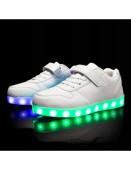 BUTY LED Z PODŚWIETLENIEM ŚWIECĄCE NA RZEP BIAŁE