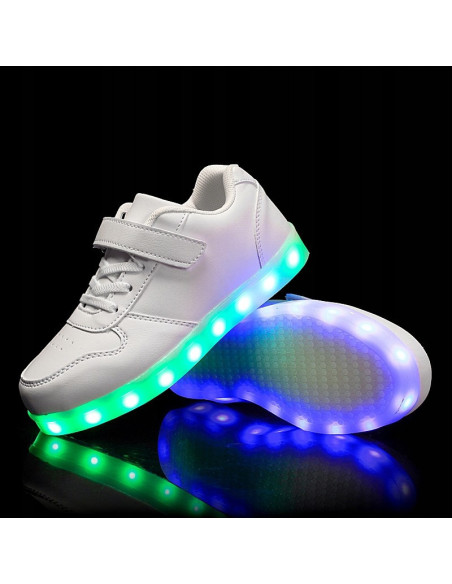 BUTY LED Z PODŚWIETLENIEM ŚWIECĄCE NA RZEP BIAŁE