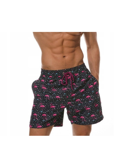 KĄPIELÓWKI MĘSKIE SZORTY SPODENKI FLAMINGI