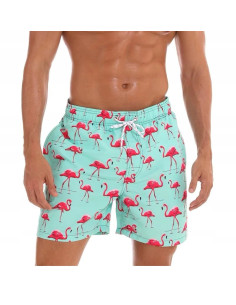 KĄPIELÓWKI MĘSKIE SZORTY SPODENKI FLAMINGI
