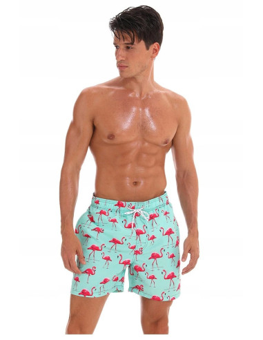 KĄPIELÓWKI MĘSKIE SZORTY SPODENKI FLAMINGI
