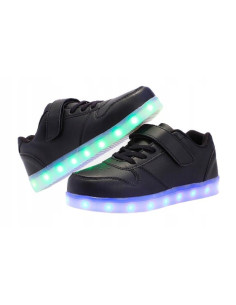 BUTY LED Z PODŚWIETLENIEM ŚWIECĄCE NA RZEP CZARNE