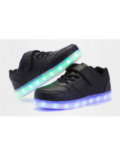 BUTY LED Z PODŚWIETLENIEM ŚWIECĄCE NA RZEP CZARNE 2