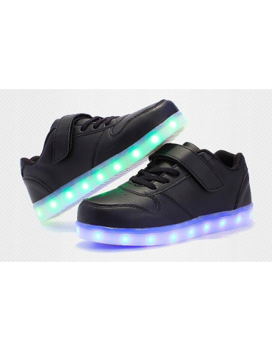 BUTY LED Z PODŚWIETLENIEM ŚWIECĄCE NA RZEP CZARNE