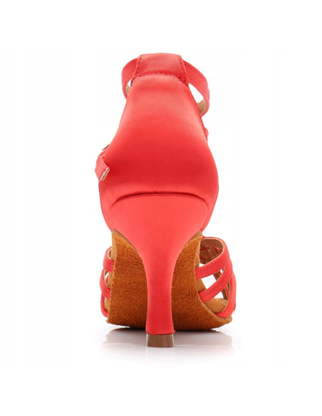 BUTY DO TAŃCA TOWARZYSKIEGO WYGODNE 7CM - CZERWONE