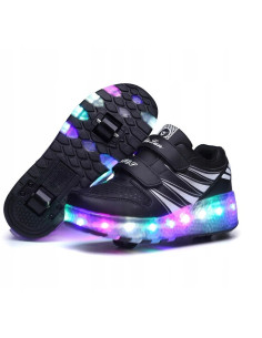 BUTOROLKI BUTY Z ROLKAMI WROTKI NA RZEPY ŚWIECĄCE