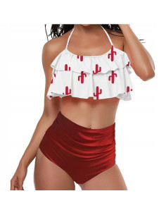 BIKINI STRÓJ KĄPIELOWY WYSOKI STAN FALBANKA