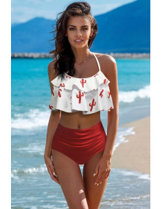 BIKINI STRÓJ KĄPIELOWY WYSOKI STAN FALBANKA 2