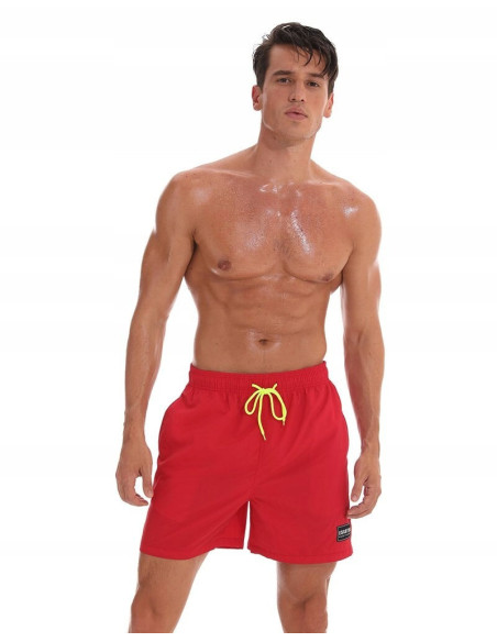 KĄPIELÓWKI MĘSKIE SZORTY SPODENKI CZERWONE