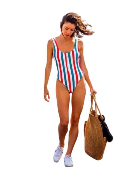 STRÓJ KOSTIUM KĄPIELOWY MONOKINI PASKI ZAMEK