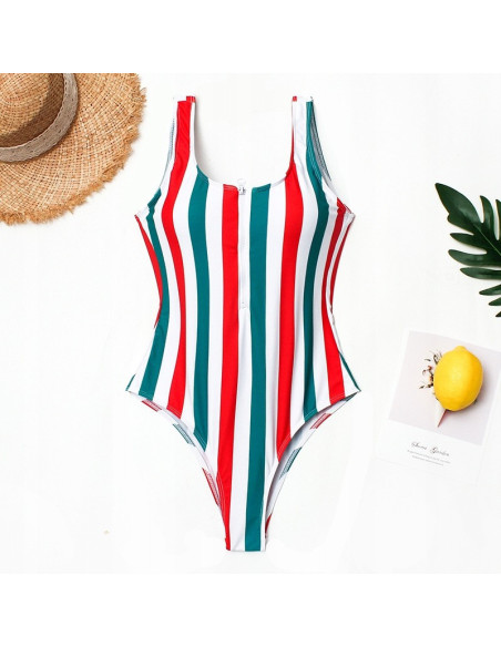 STRÓJ KOSTIUM KĄPIELOWY MONOKINI PASKI ZAMEK