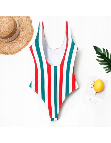 STRÓJ KOSTIUM KĄPIELOWY MONOKINI PASKI ZAMEK