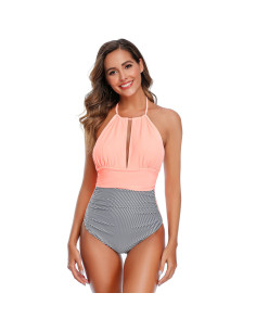 STRÓJ KOSTIUM KĄPIELOWY MONOKINI RÓŻOWE PINK