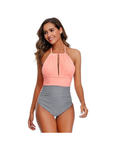 STRÓJ KOSTIUM KĄPIELOWY MONOKINI RÓŻOWE PINK 2