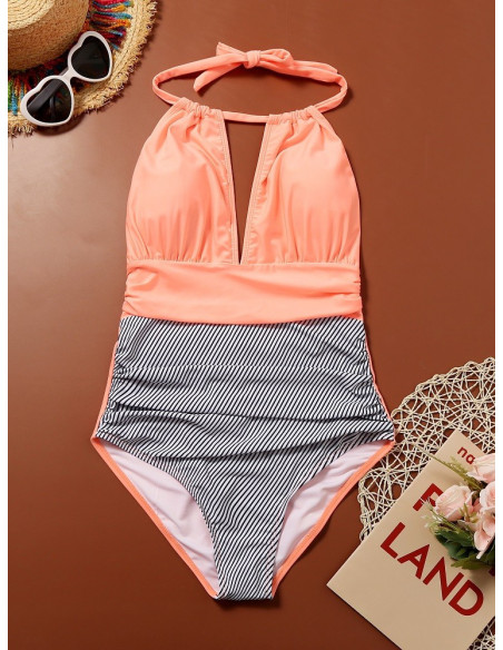 STRÓJ KOSTIUM KĄPIELOWY MONOKINI RÓŻOWE PINK